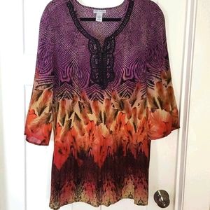 Catherine's 2x pleated plus sized top